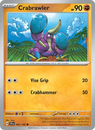 Crabrawler #087 · Stellar Crown Pokémon card
