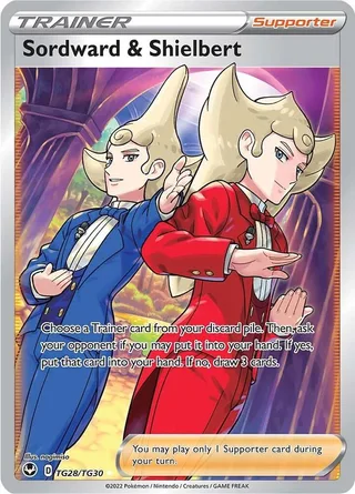Sordward & Shielbert #TG28 · Silver Tempest Trainer Gallery Pokémon card