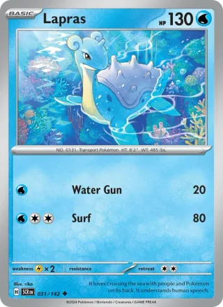 Lapras #031 · Stellar Crown Pokémon card