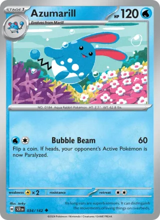 Azumarill #034 · Stellar Crown Pokémon card