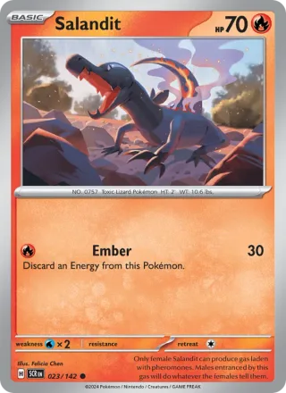Salandit #023 · Stellar Crown Pokémon card