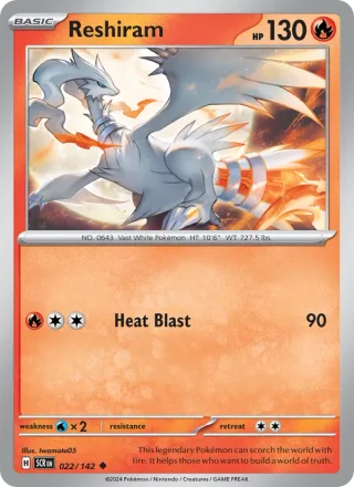 Reshiram #022 · Stellar Crown Pokémon card