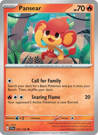 Pansear #021 · Stellar Crown Pokémon card