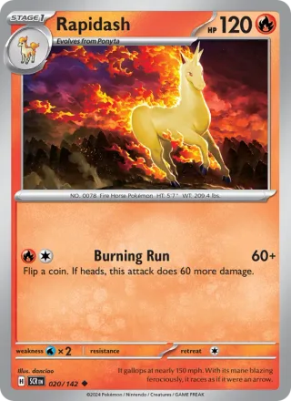 Rapidash #020 · Stellar Crown Pokémon card