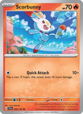 Scorbunny #026 · Stellar Crown Pokémon card