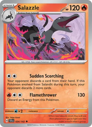 Salazzle #024 · Stellar Crown Pokémon card
