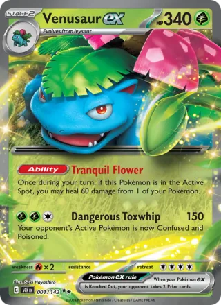 Venusaur ex #001 · Stellar Crown Pokémon card
