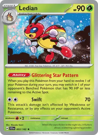 Ledian #003 · Stellar Crown Pokémon card