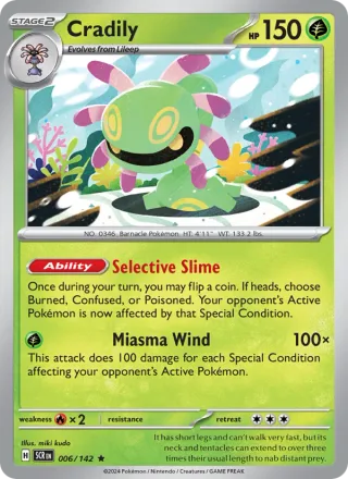 Cradily #006 · Stellar Crown Pokémon card