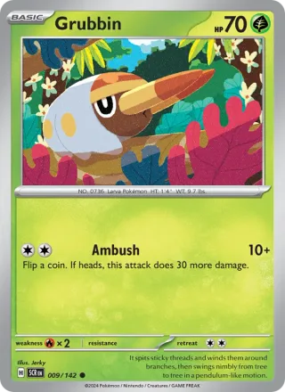 Grubbin #009 · Stellar Crown Pokémon card