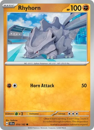 Rhyhorn #074 · Stellar Crown Pokémon card