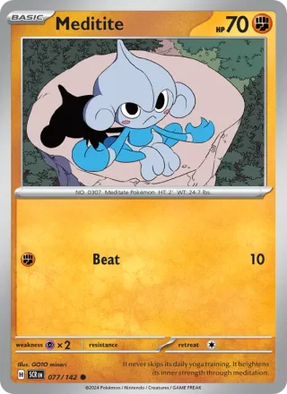 Meditite #077 · Stellar Crown Pokémon card