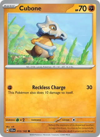 Cubone #072 · Stellar Crown Pokémon card
