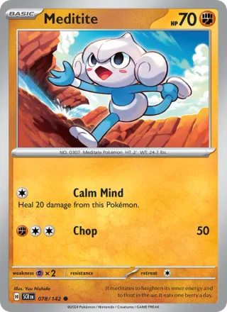 Meditite #078 · Stellar Crown Pokémon card