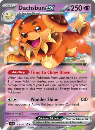 Dachsbun ex #067 · Stellar Crown Pokémon card