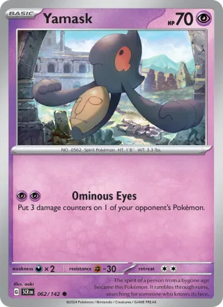 Yamask #062 · Stellar Crown Pokémon card