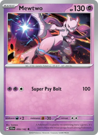 Mewtwo #059 · Stellar Crown Pokémon card