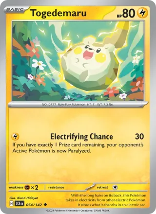 Togedemaru #054 · Stellar Crown Pokémon card