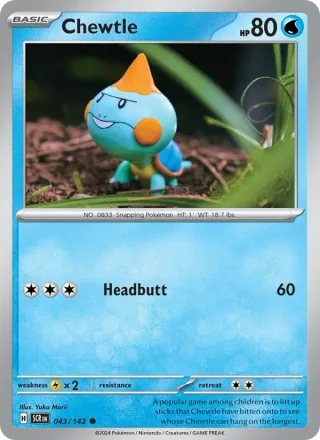 Chewtle #043 · Stellar Crown Pokémon card