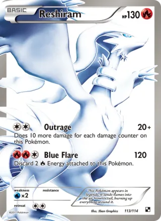 Reshiram #113 · Black & White Pokémon card