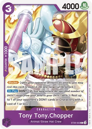 Tony Tony.Chopper #ST26-002 · ST-26: Starter Deck 26 PURPLE/BLACK Monkey.D.Luffy One Piece card
