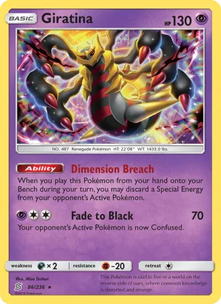 Giratina #86 · Unified Minds Pokémon card