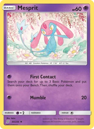Mesprit #84 · Unified Minds Pokémon card