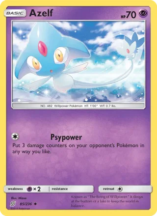 Azelf #85 · Unified Minds Pokémon card