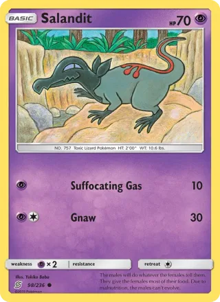 Salandit #98 · Unified Minds Pokémon card