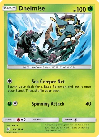Dhelmise #20 · Unified Minds Pokémon card