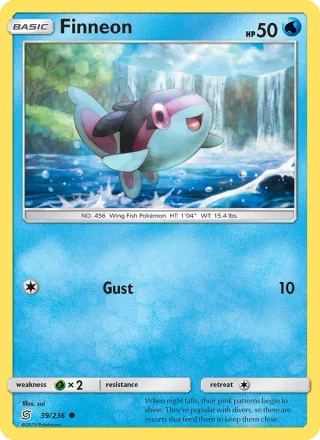 Finneon #39 · Unified Minds Pokémon card