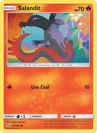 Salandit #33 · Unified Minds Pokémon card