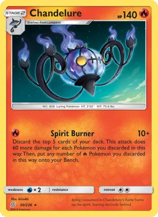 Chandelure #30 · Unified Minds Pokémon card