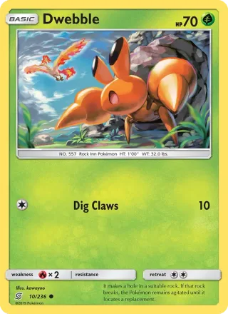 Dwebble #10 · Unified Minds Pokémon card