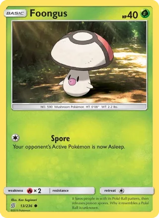 Foongus #13 · Unified Minds Pokémon card