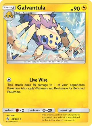 Galvantula #62 · Unified Minds Pokémon card