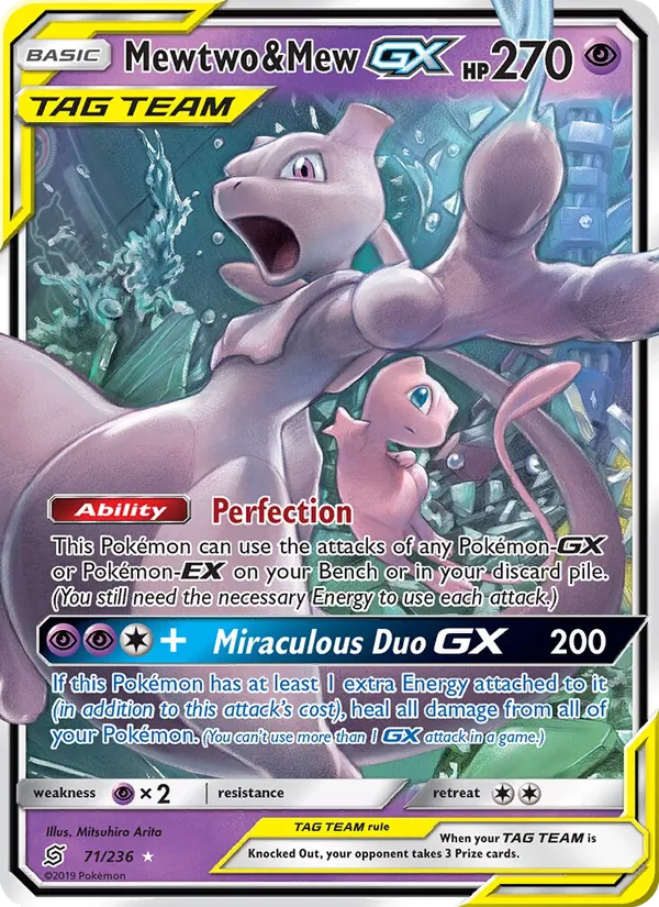 Mewtwo & Mew GX full card art