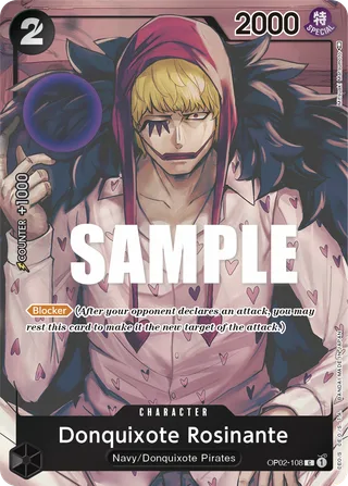 Donquixote Rosinante (Box Topper) #OP02-108-box-topper · Paramount War One Piece card