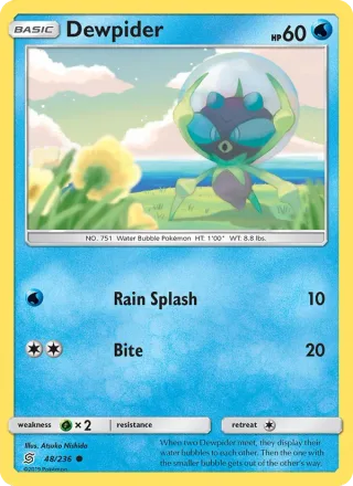 Dewpider #48 · Unified Minds Pokémon card