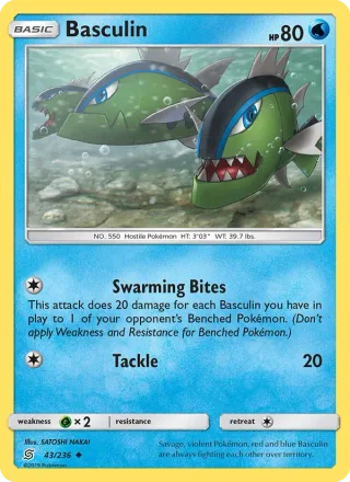 Basculin #43 · Unified Minds Pokémon card