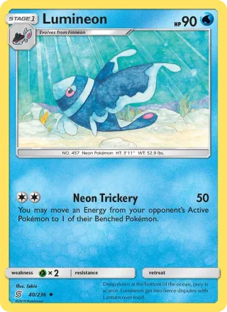 Lumineon #40 · Unified Minds Pokémon card