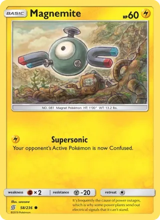 Magnemite #58 · Unified Minds Pokémon card