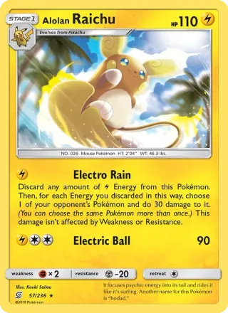 Alolan Raichu #57 · Unified Minds Pokémon card