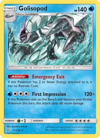 Golisopod #51 · Unified Minds Pokémon card