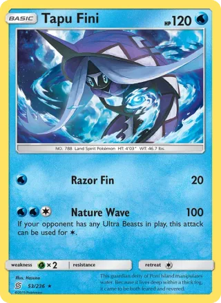 Tapu Fini #53 · Unified Minds Pokémon card