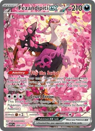 Fezandipiti ex #288 · Ascended Heroes Pokémon card
