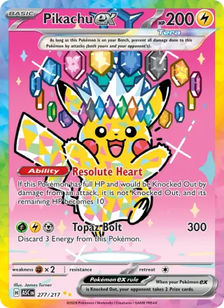 Pikachu ex #277 · Ascended Heroes Pokémon card