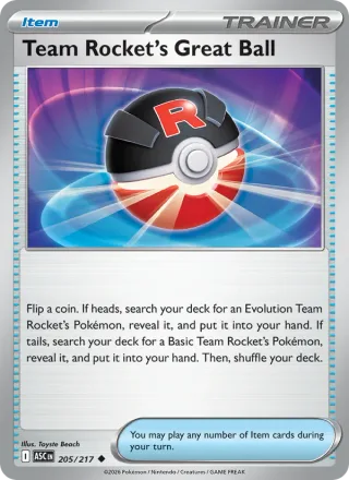 Team Rocket's Great Ball #205 · Ascended Heroes Pokémon card