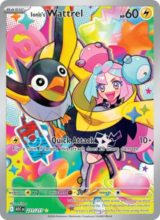Iono's Wattrel #231 · Ascended Heroes Pokémon card