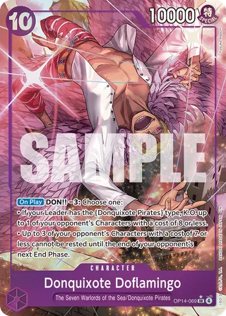 Donquixote Doflamingo (Alternate Art) #OP14-069-alternate-art · The Azure Sea's Seven One Piece card